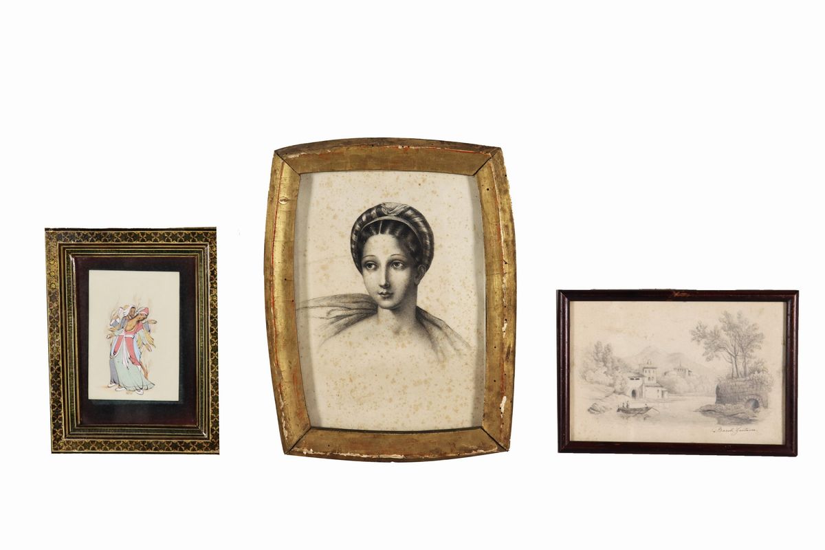 Lotto di sei piccoli disegni