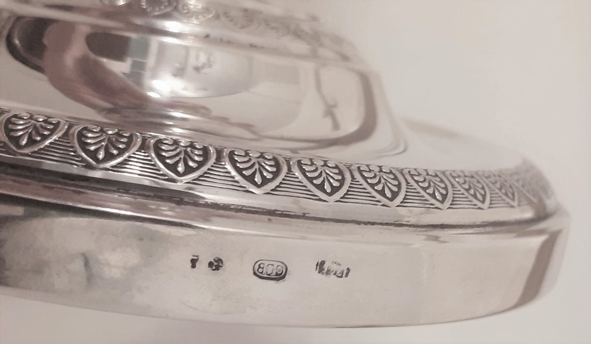 Coppia di candelieri in argento gr. 530
