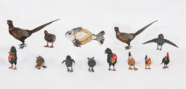 Lot of thirteen small animals in bronze, enamel and silver  - Auction Timed Auction - Antiques from Villa all'Olgiata and private collections. - Gelardini Aste Casa d'Aste Roma