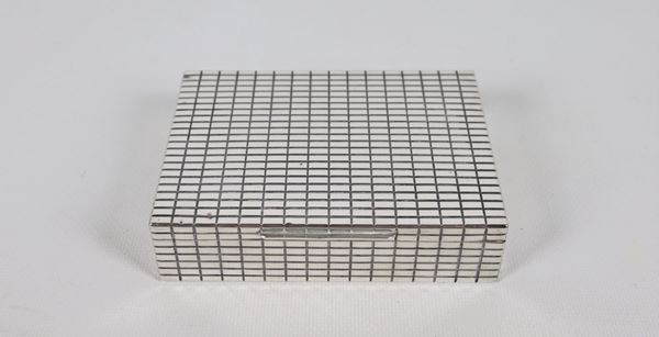 Cigarette case in silver and wood