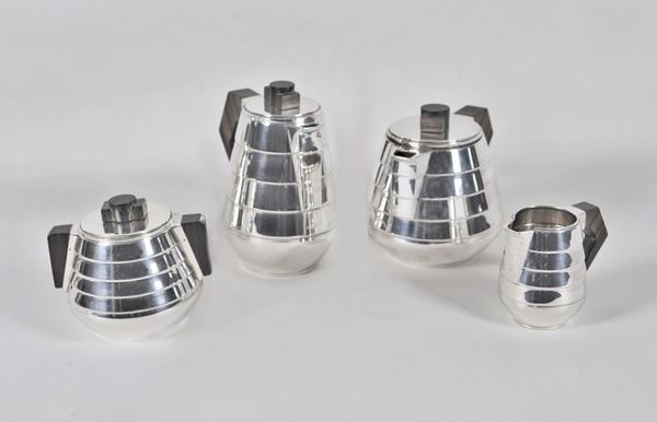 Decò tea and coffee service in silver 950 title (4 pcs)