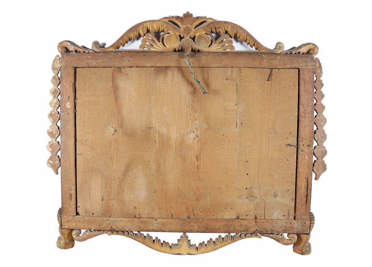 Caminiera lucchese Luigi XVI in legno dorato e laccato nero
