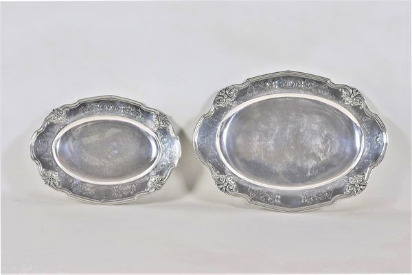 Liberty lot of two oval trays in American Sterling silver 925 gr. 2060