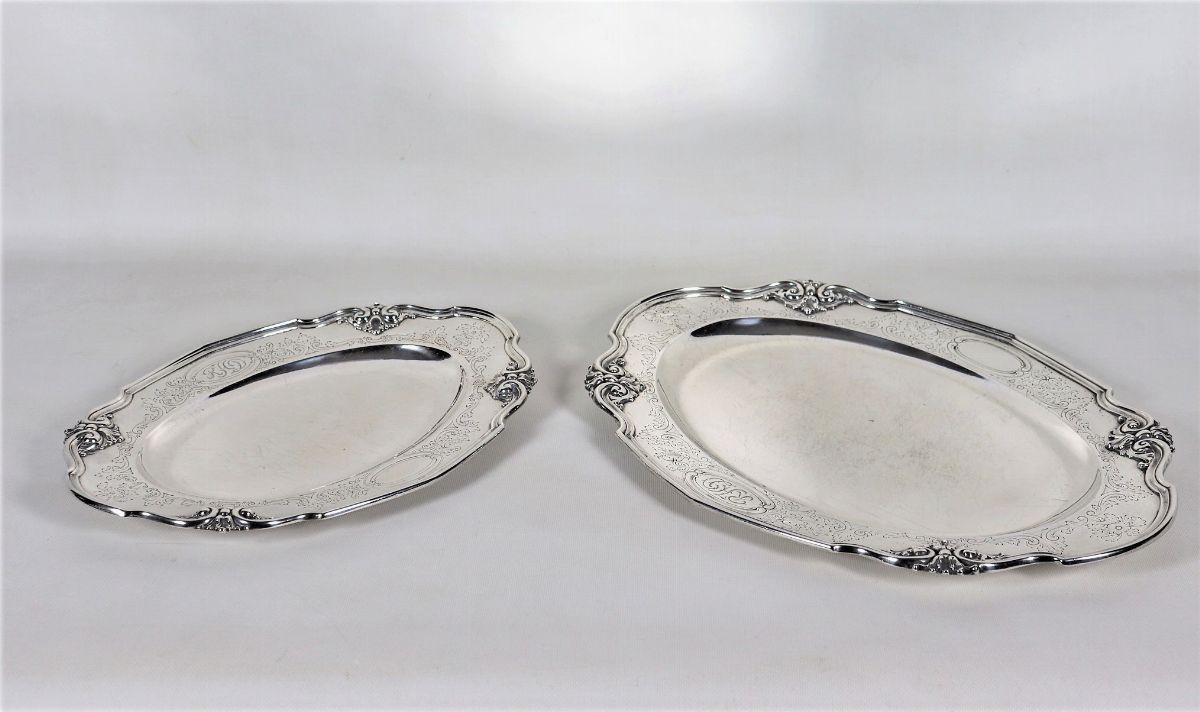 Lotto Liberty di due vassoi ovali in argento americano Sterling 925 gr. 2060