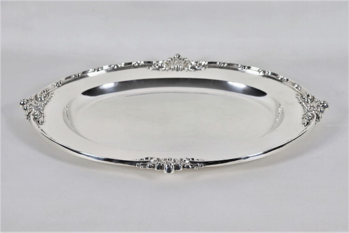 Grande vassoio ovale in argento americano Sterling 925 gr. 1360