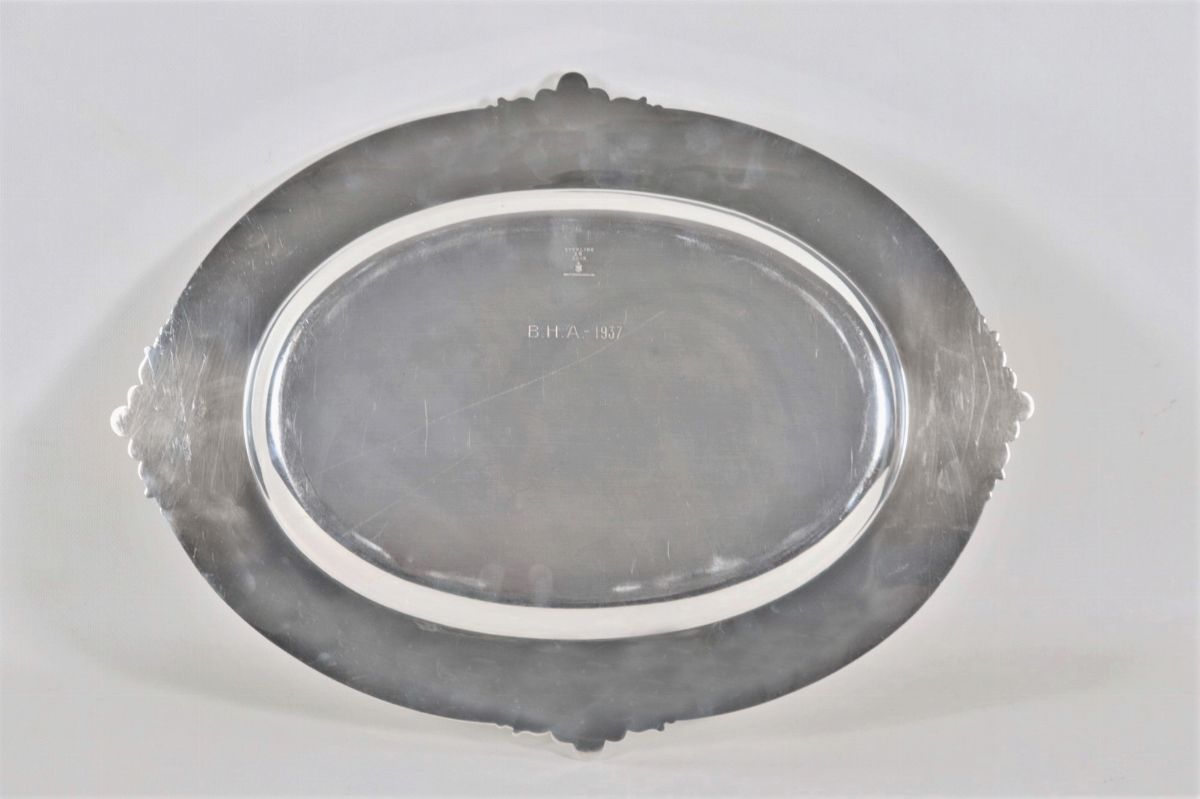 Grande vassoio ovale in argento americano Sterling 925 gr. 1360