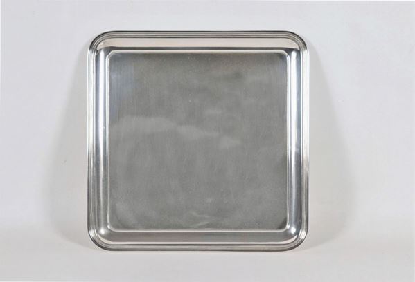 Piccolo vassoio quadrato in argento gr. 680