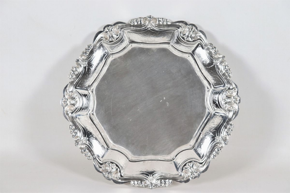 Centrotavola in argento a forma tonda centinata gr. 760