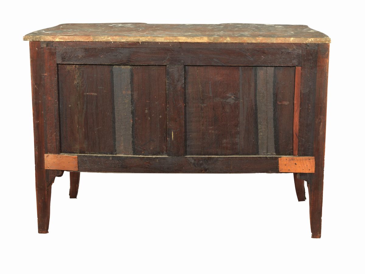 Commode francese Napoleone III (1852 - 1870) in mogano, ebano viola ed ebano rosa