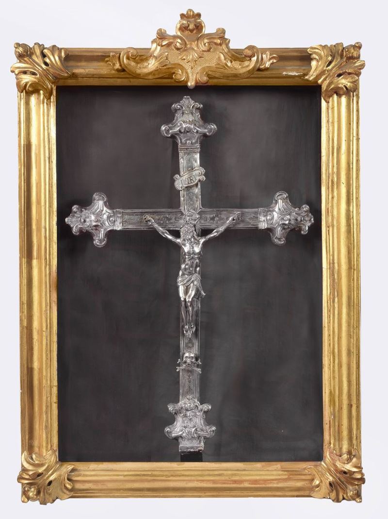 Antico crocifisso in argento Luigi XV