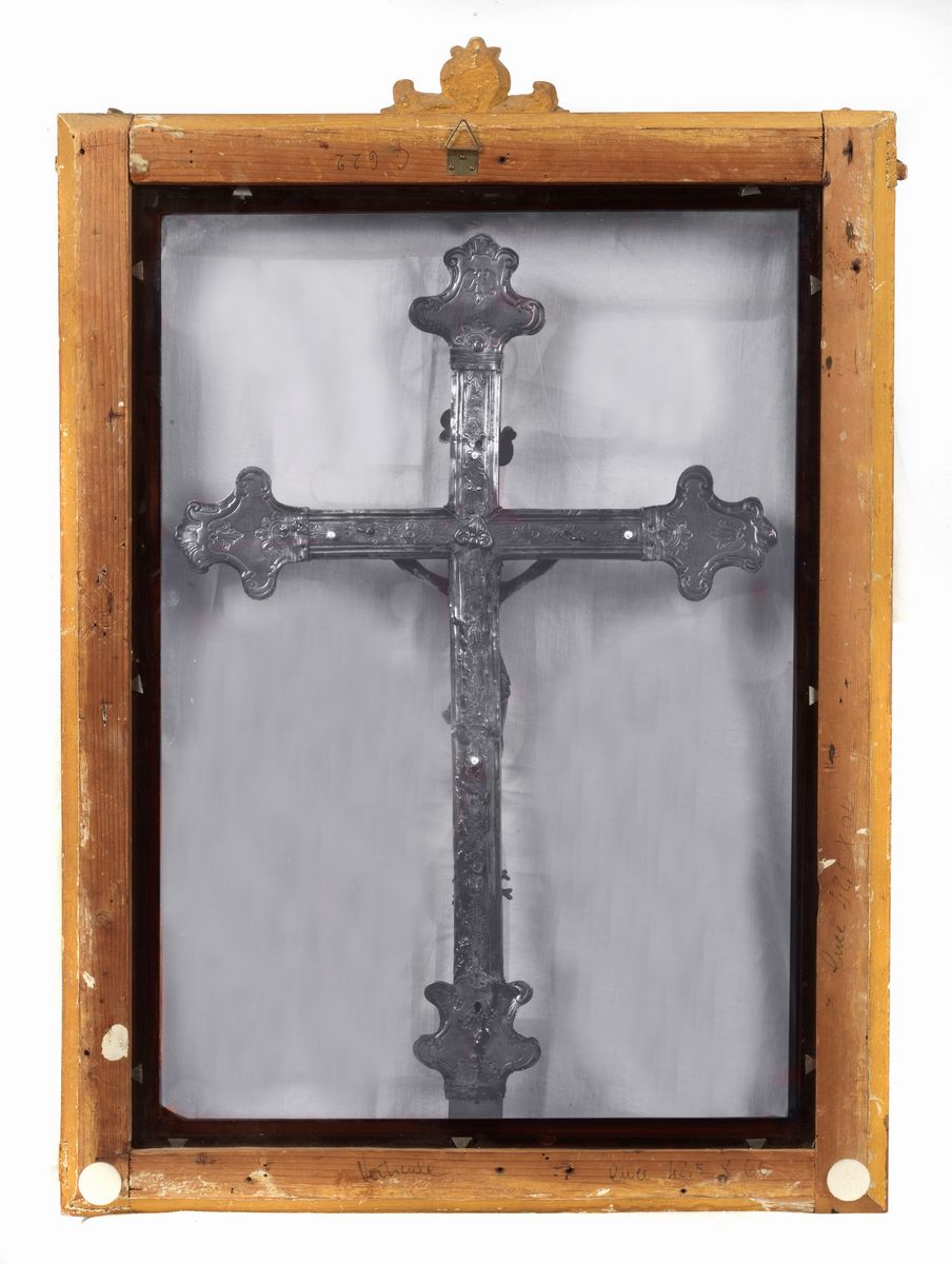 Antico crocifisso in argento Luigi XV