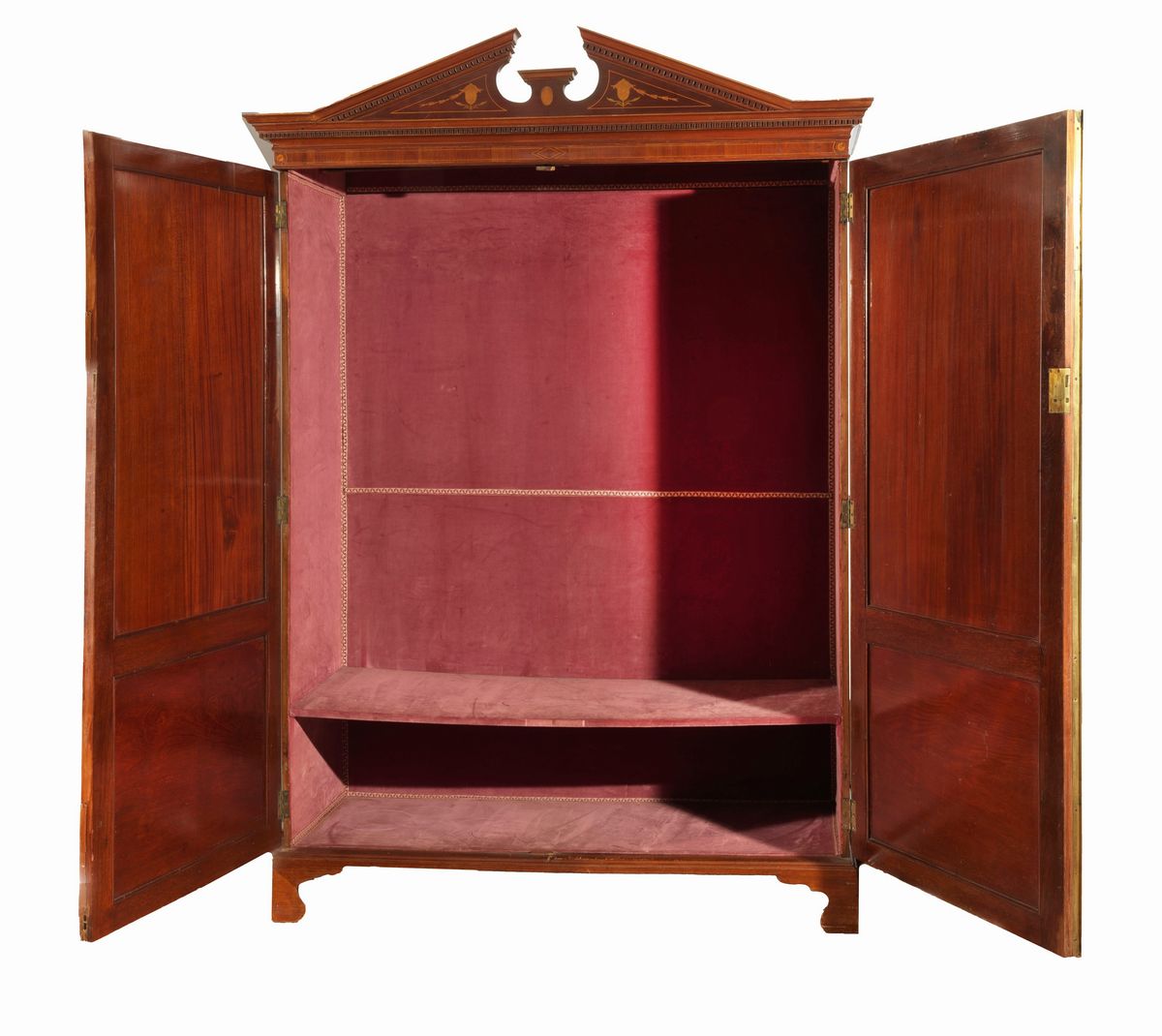 Antico armadio Sheraton in mogano a due sportelli