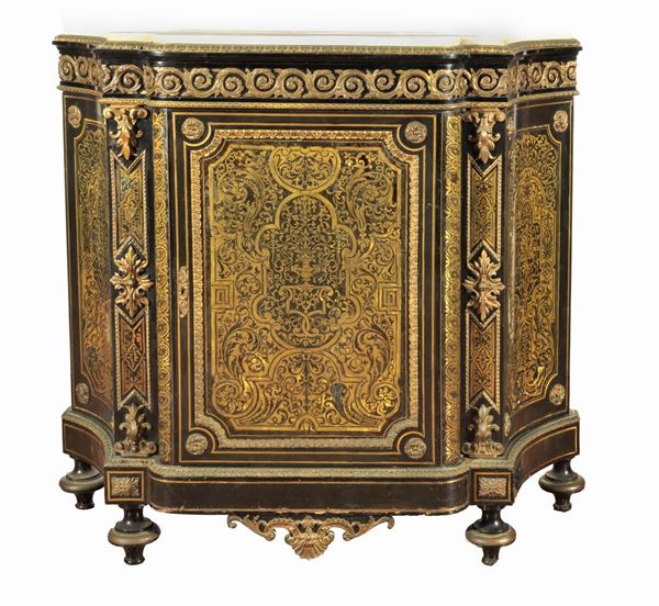 Antica credenza francese Napoleone III (1852 - 1870) in legno ebanizzato