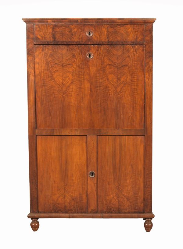 Antique Louis Philippe Tuscan secretaire in walnut and briar walnut
