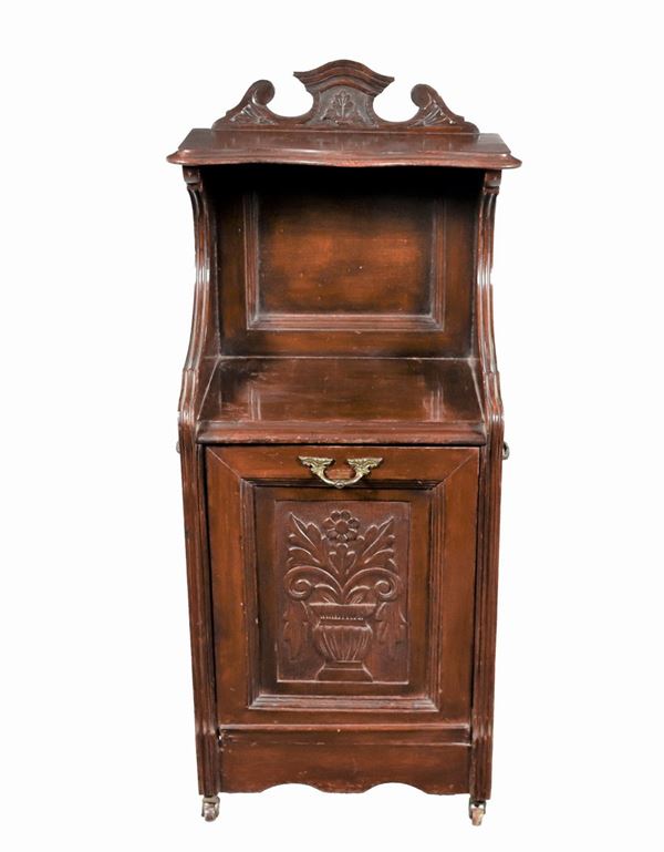 Antique English Victorian mahogany coal pit