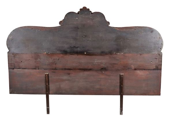 English Victorian headboard in solid mahogany
