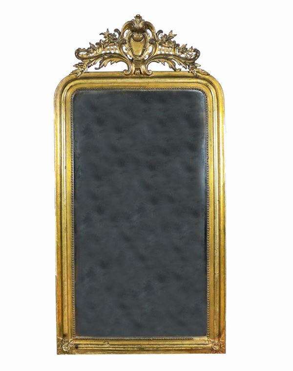 French mirror in gilded wood
