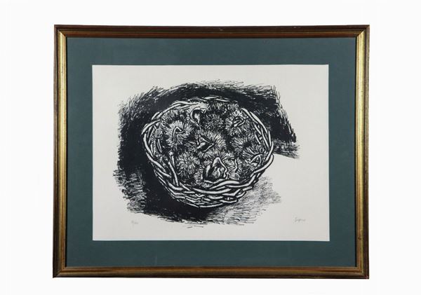 Renato Guttuso - "Basket of chestnuts" lithograph 27/60