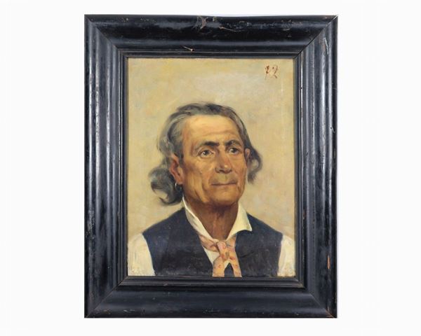 Pittore Francese XIX Secolo - "Portrait of a sailor" oil painting on canvas
