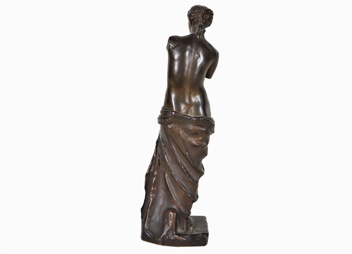 Antica scultura francese in bronzo "Venere di Milo". Fonderia F. Barbedienne