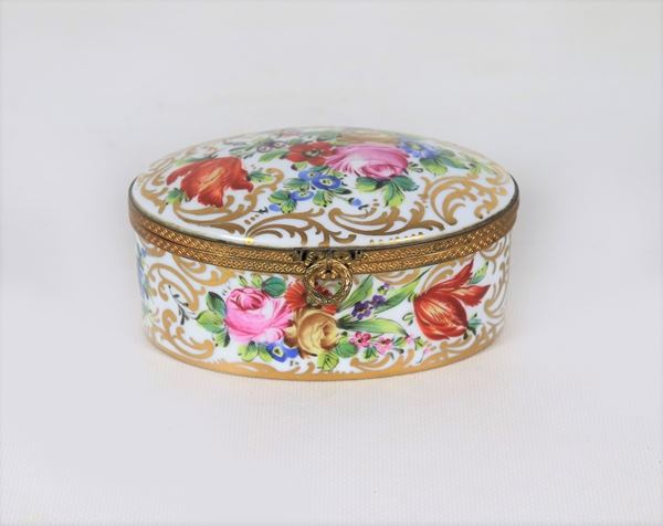 French porcelain oval box