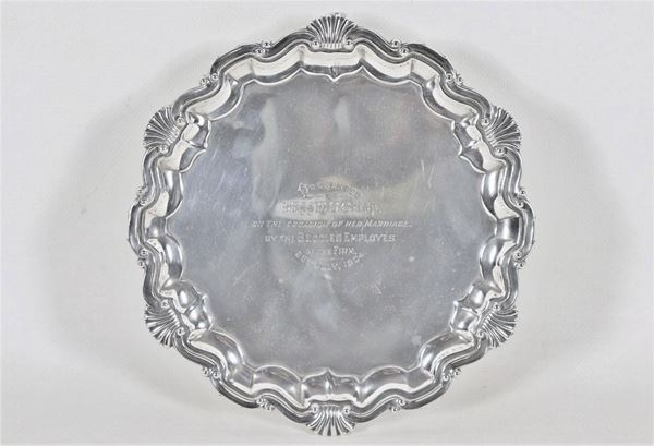 Antique small silver salver Edward VII gr. 310