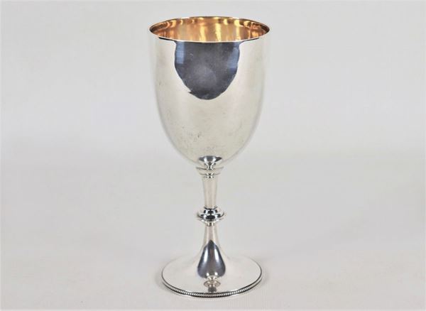 Bicchiere a calice in argento Epoca Regina Vittoria gr. 154