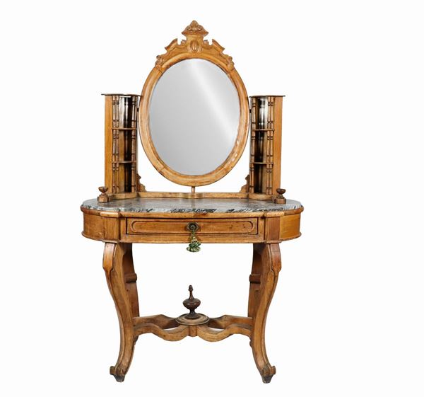 Louis Philippe dressing table in pickled walnut