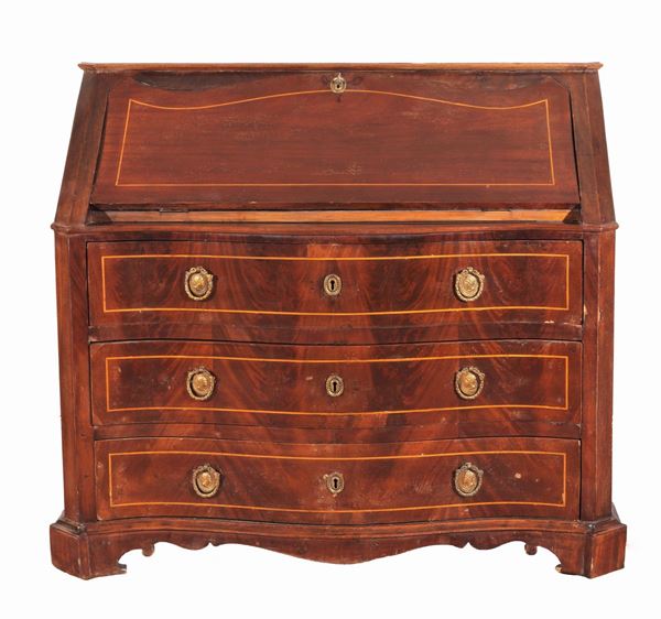 Louis XV flap in mahogany