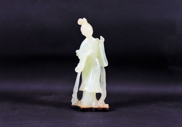 Chinese "Geisha" figurine in jade