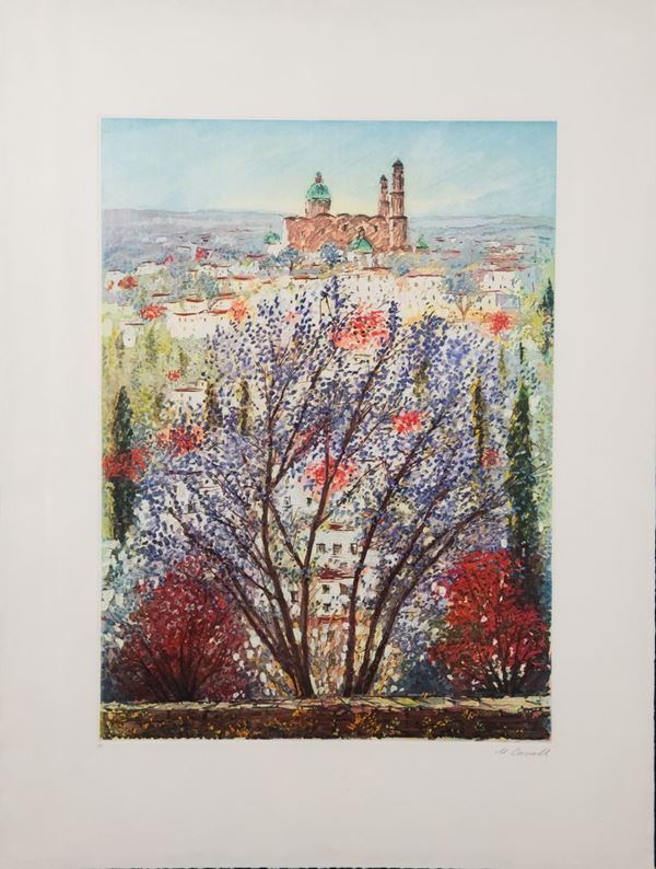 Michele Cascella - &quot;Veduta dei tetti di Roma&quot;