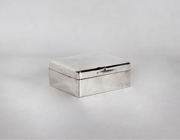 Cigarette case in silver and wood from the George V era