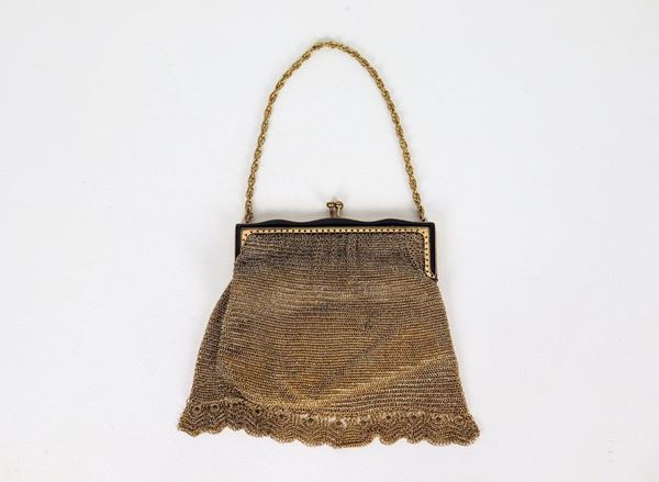Evening bag in soft golden knit