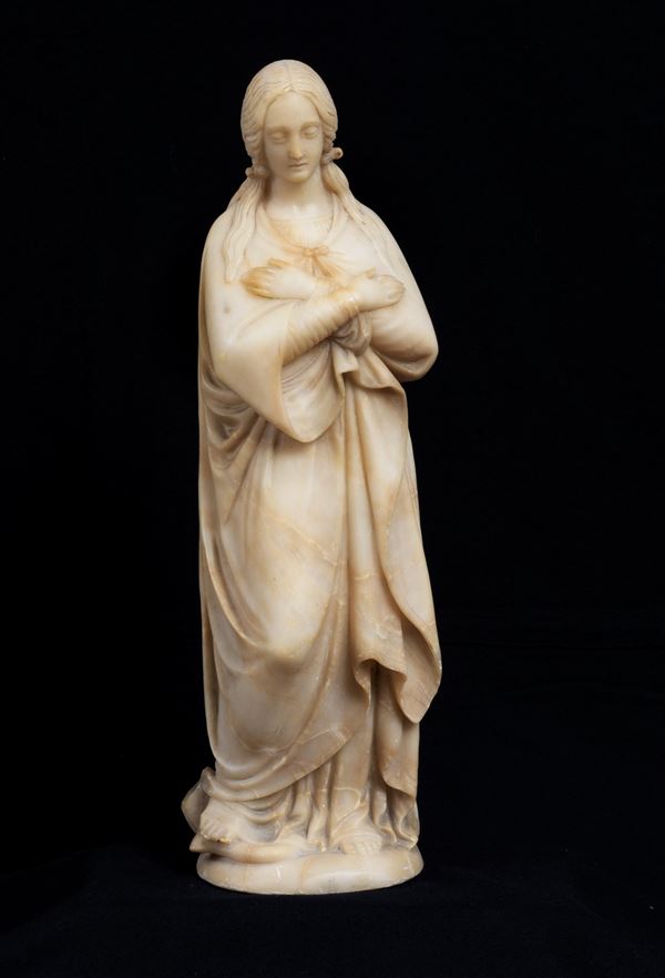 Scultura in marmo di alabastro "Madonna" 