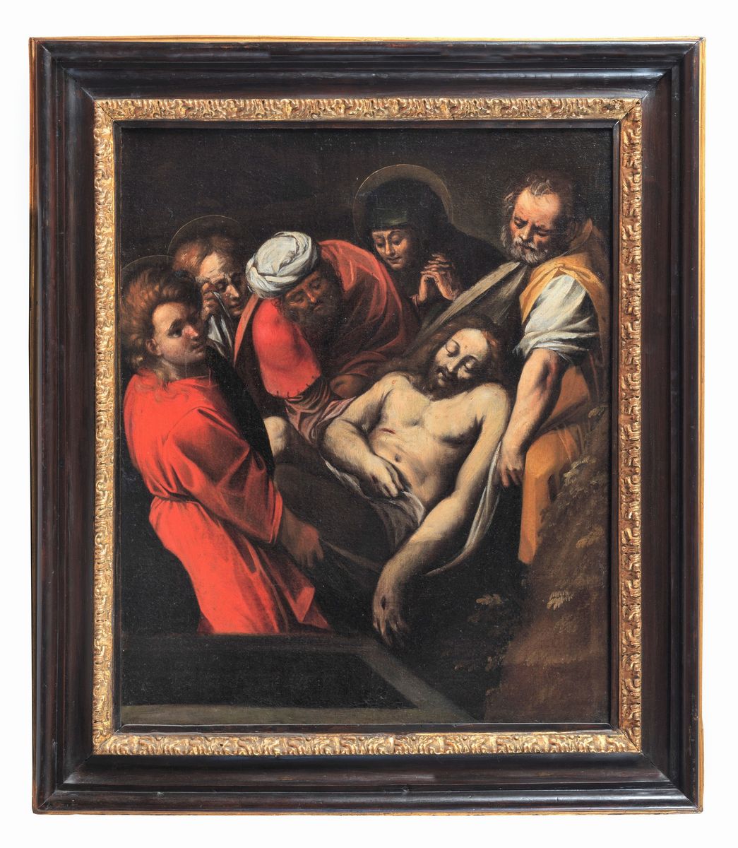 "La Deposizione di Cristo" pregevole dipinto ad olio su tela