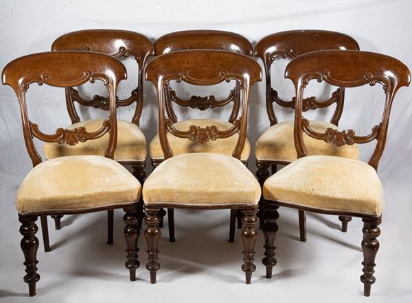 Six Queen Victoria period chairs in solid mahogany