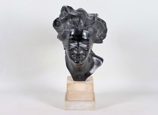 Vincenzo Aurisicchio - Bronze bust "La Fortuna". Signed