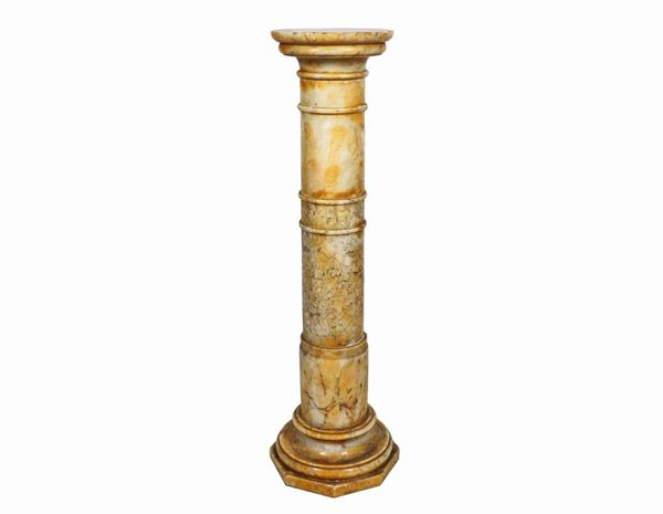 Small column in brecciated marble and alabaster  - Auction FINE ART TIMED AUCTION and Furniture of Casale in Maremma and Private Collections. - Gelardini Aste Casa d'Aste Roma