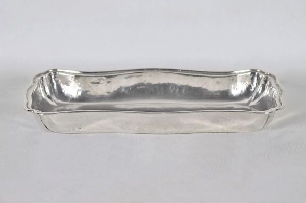 Rectangular gumi holder for asparagus in silver with ribbed edge gr. 260