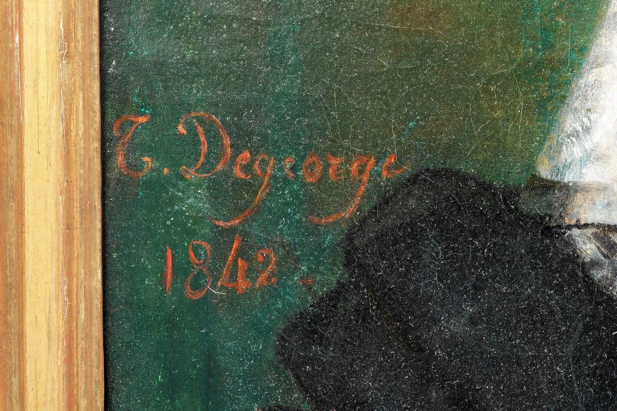 Firmato e datato 1842. "Ritratto della Gran Duchessa Elena Paulowna" dipinto ad olio su tela