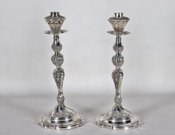 Pair of candlesticks in 925 sterling silver gr. 710