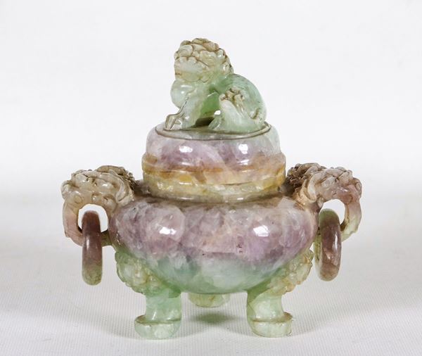 Chinese perfume burner in lavender jade