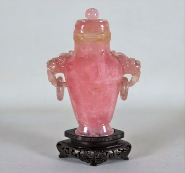 Chinese rose quartz sculpture "Scent burner"
