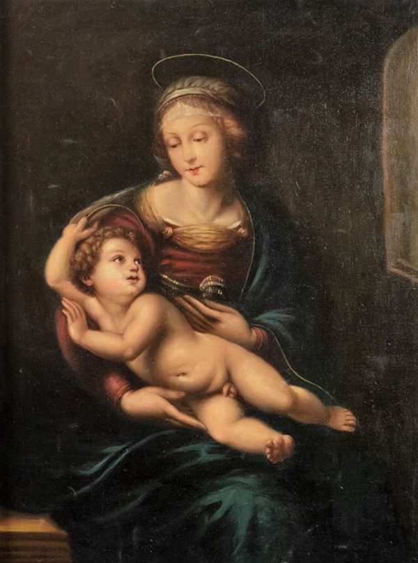 Pittore Italiano Inizio XIX Secolo - &quot;Madonna con Bambino&quot;