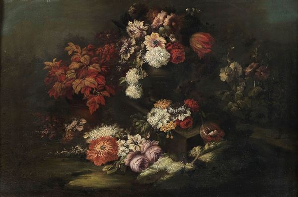 Pittore Lombardo Fine XVII Secolo - &quot;Still life of flowers&quot;
