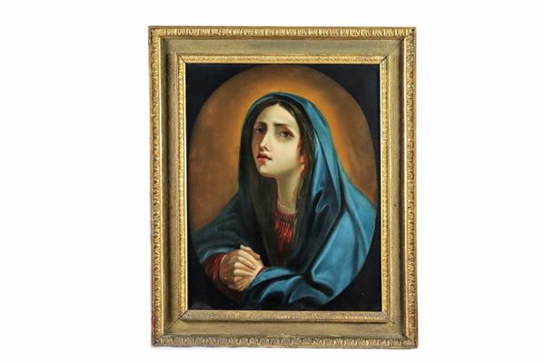 Pittore Bolognese Primo Quarto del XIX Secolo - "Madonna in prayer" oil painting on canvas