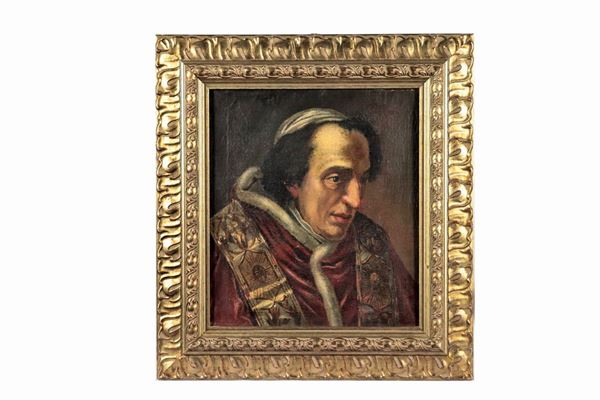 Scuola Romana Primo Quarto del XIX Secolo - "Portrait of Pope Pius VII Chiaramonti" oil painting on canvas