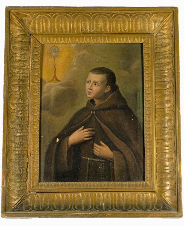 Pittore Italiano Fine XVIII Secolo - &quot;Saint in adoration of the Most Holy&quot;
