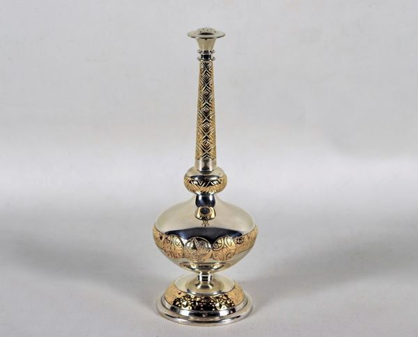 Oriental perfume holder in silver title 925 with chiseled and gilded embossing gr. 340