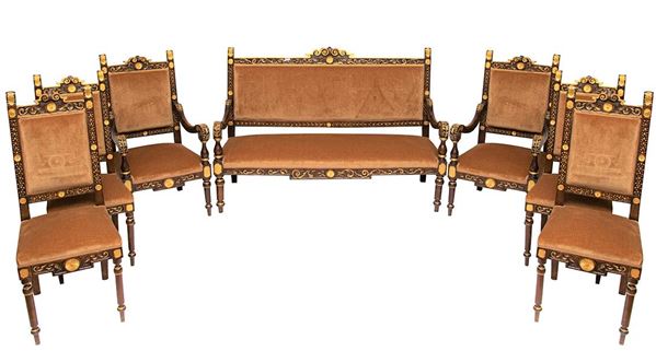 Louis Philippe Neapolitan living room in walnut
